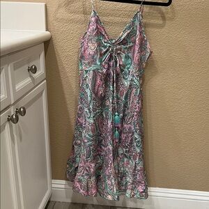 Pink & Teal Paisley Spaghetti Strap Sundress